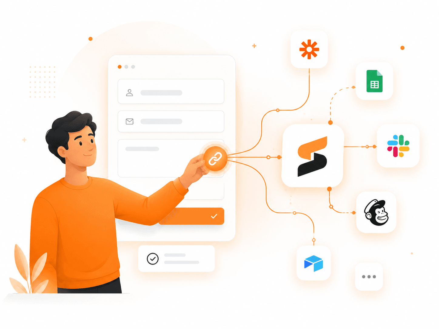 Connect your SplitForms form to Slack, Google Sheets, Mailchimp, Zapier and more