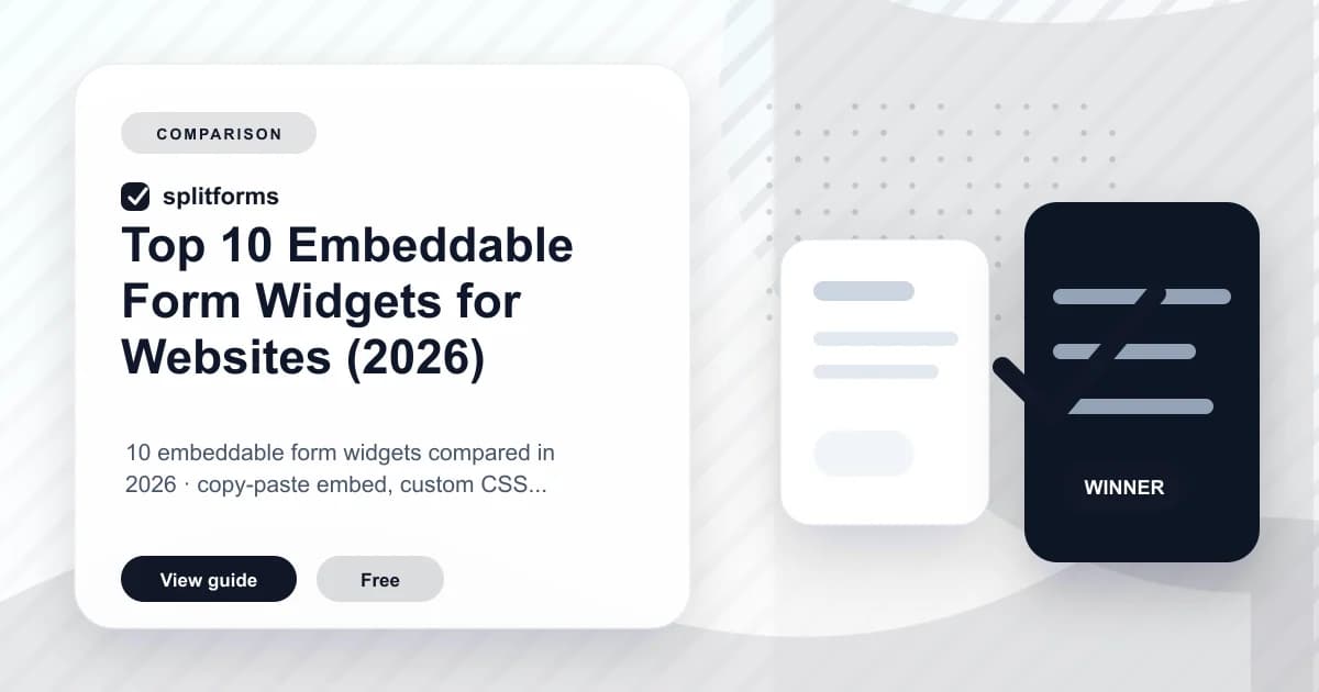 Top 10 Embeddable Form Widgets for Websites (2026)